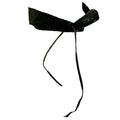 Black Leather Faux Bone and Tie Closure circa 1980s