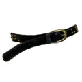 Black Patent Skinny Vinyl Belt with Gold Metal Studs circa 1980s