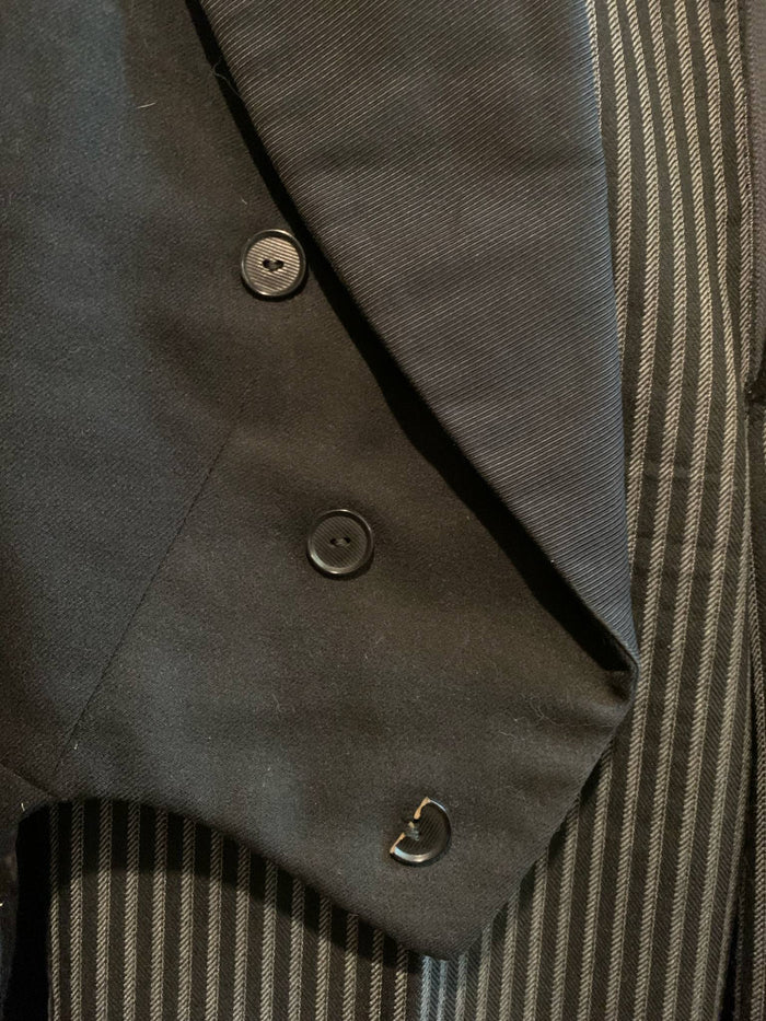 Black Tuxedo Jacket with Pinstriped Pants Morning Suit circa 1930s