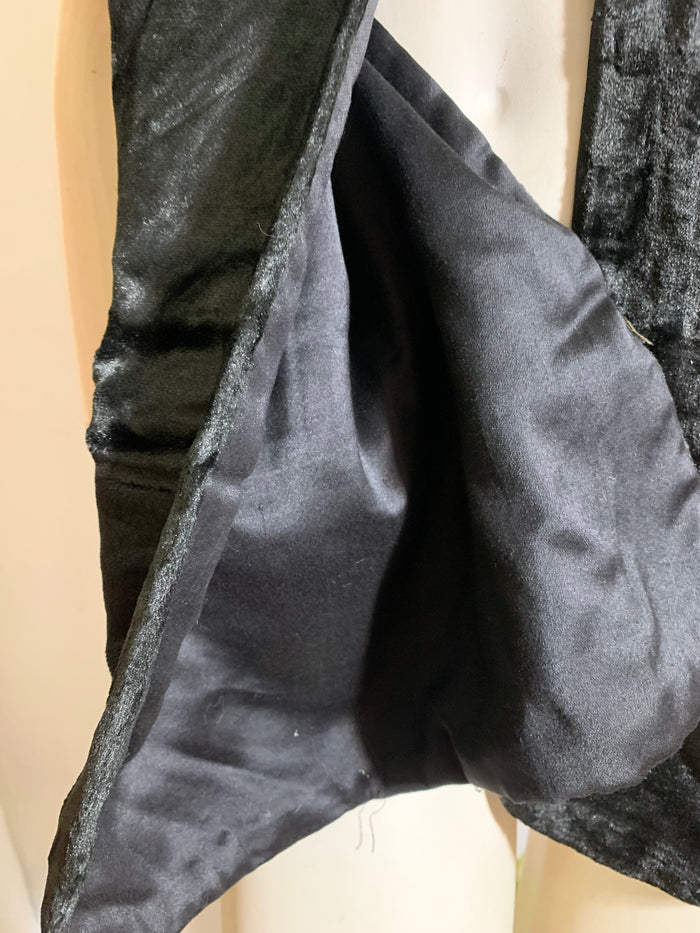 Black Velvet Shawl Scarf or Wrap circa 1890s