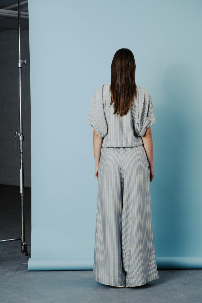 BODYBAG Pantalon Nancy - Bleu Ligné