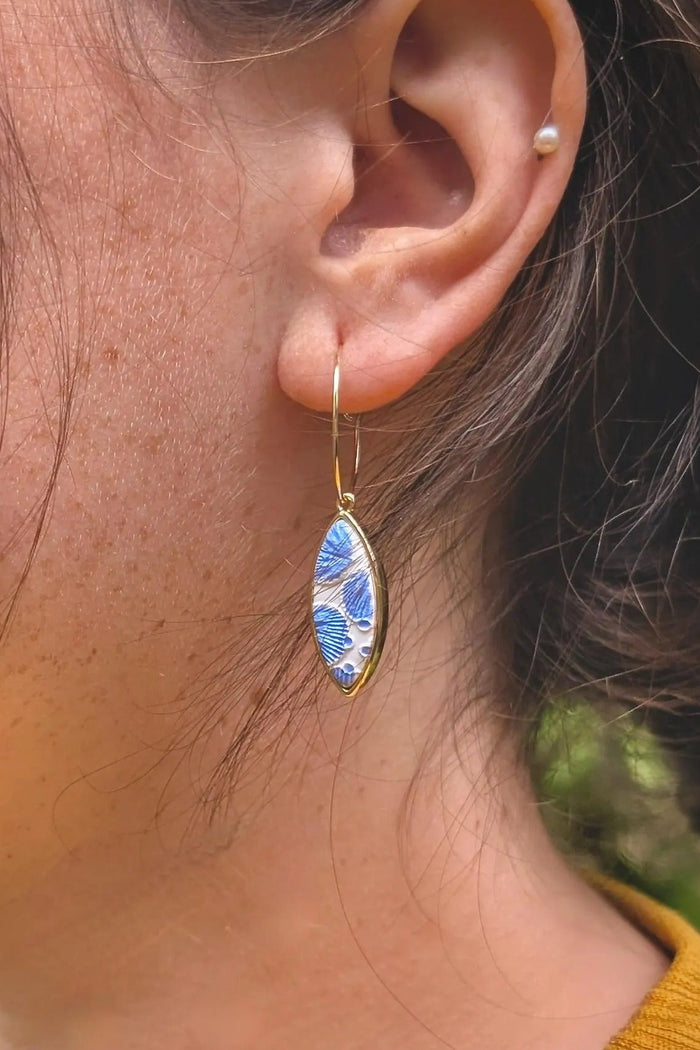 BOUCLE D'OR Boucles d'Oreilles Ellipse Fleur de Cerisier