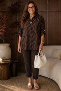 Button Detail Francesca Shirt - Chocolate