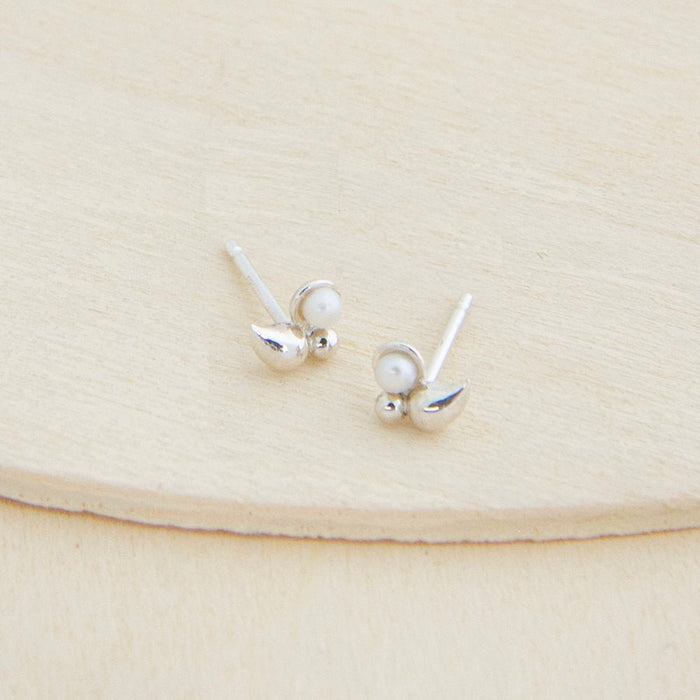 CAMILLETTE Boucles d'Oreilles Paisley Perle - Argent