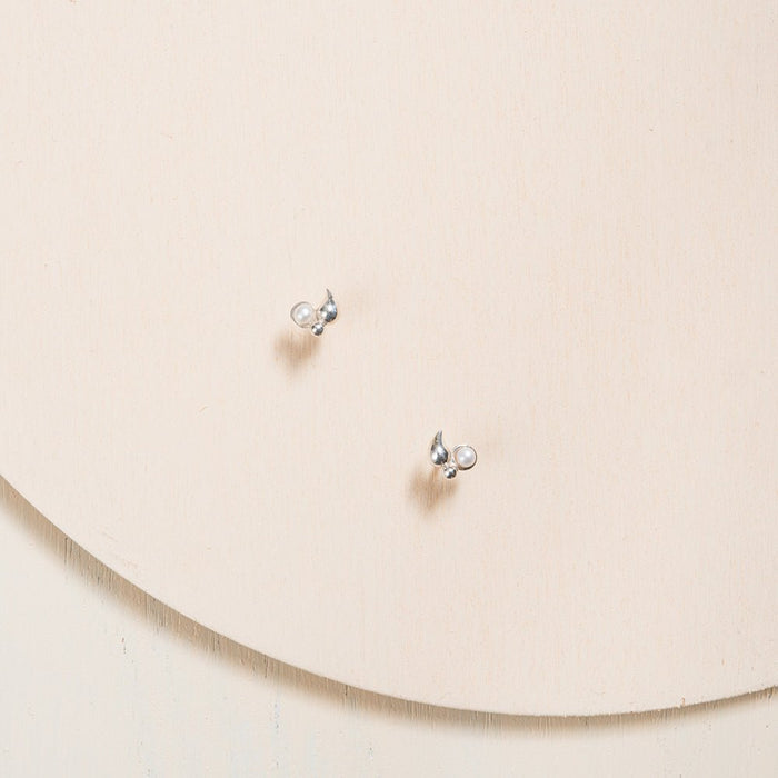 CAMILLETTE Boucles d'Oreilles Paisley Perle - Argent