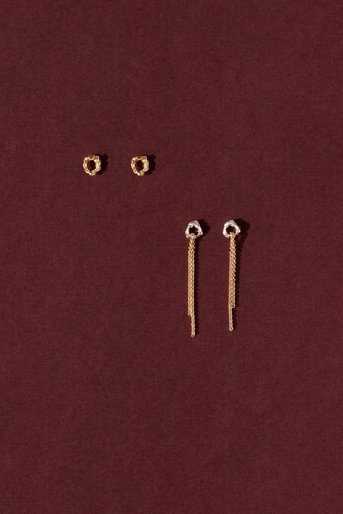 CAMILLETTE Boucles d'Oreilles Trace - Argent et Or
