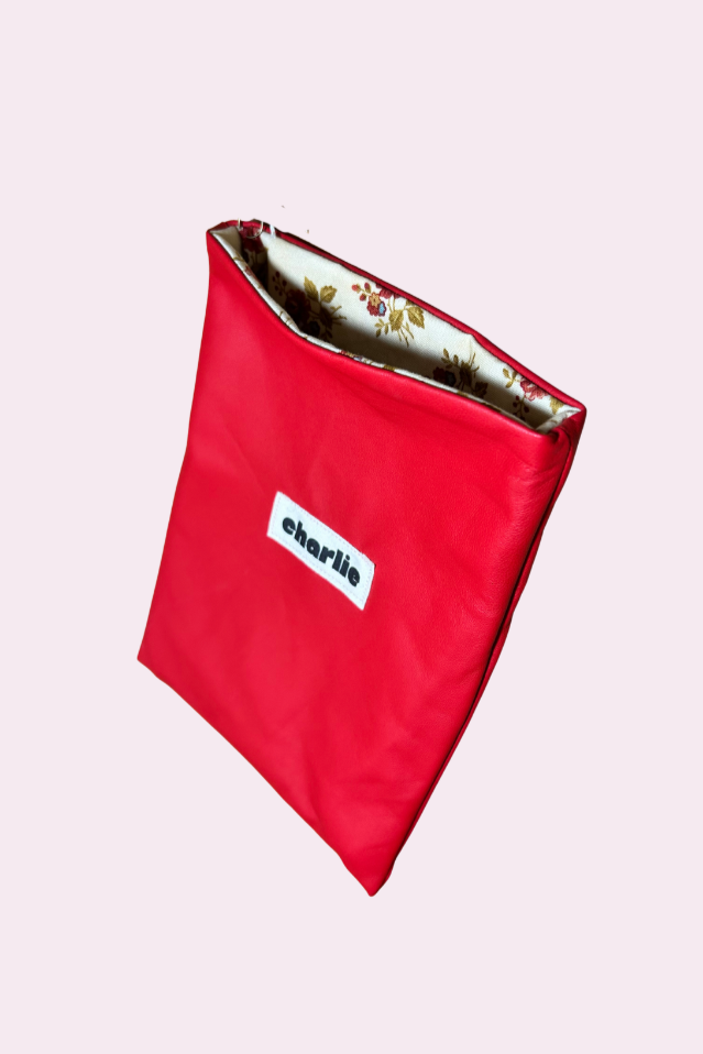 CHARLIE Pochette à Livre Petit Format - Cuir Rouge vif