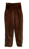 Chocolate Brown Suede High Waist Pants circa 1980s