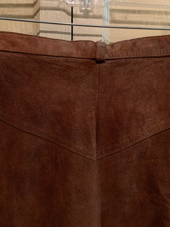 Chocolate Brown Suede High Waist Pants circa 1980s