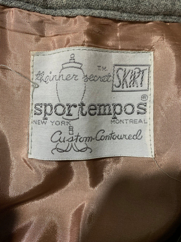 Chocolate Brown Wool Pencil Skirt circa 1960s