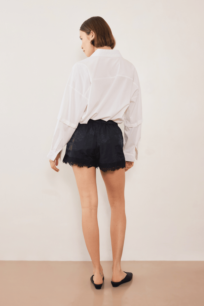 Commonplace Evie Lace Jacquard Mini Short - Black Arriving Thursday Hyde Boutique