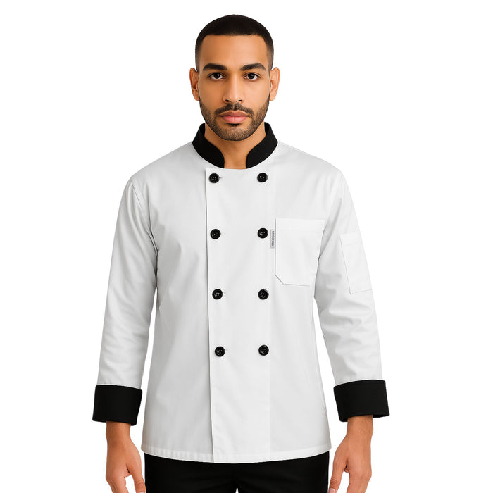 Contrast Full Sleeves Unisex Chef Coat