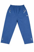 Cotton Double Zipped Pocket Cherry Berry Pants - Denim