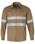 Cotton Drill Work Shirt WT04HV Work Wear Australian Industrial Wear S Khaki