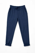 Cotton Elasticated Waist Drawstring Double Pocket Italia Joggers - Navy