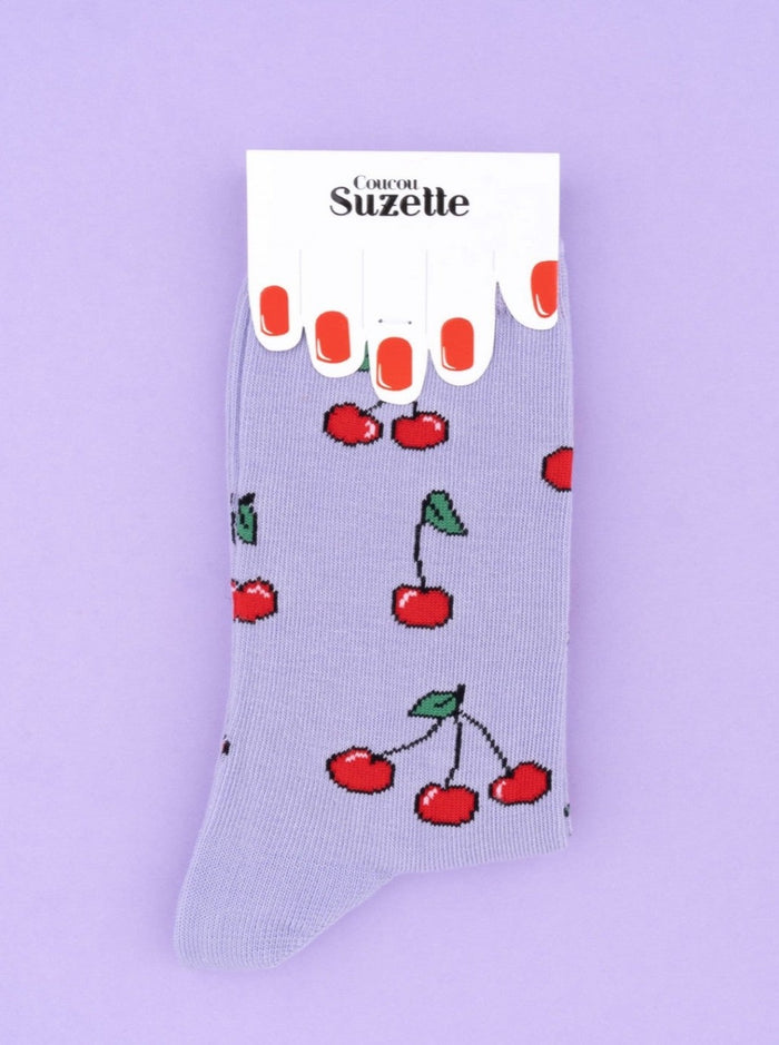 COUCOU SUZETTE Chaussettes Cerises, parfaite idée de cadeau pour femme.