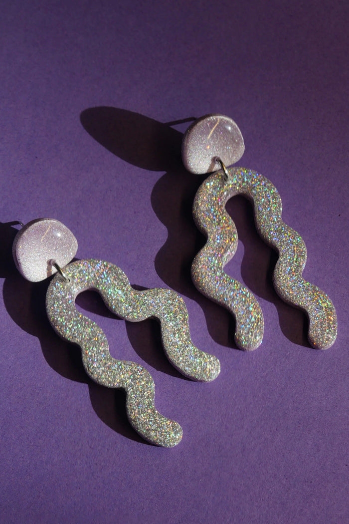 CROCODILE AGILE Boucles d'Oreilles Gabie - Serpentin Paillettes
