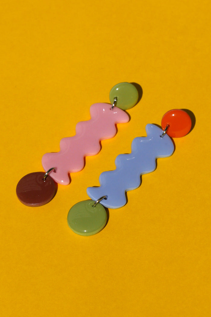 CROCODILE AGILE Boucles d'Oreilles Pam - Serpentin Asymétrique