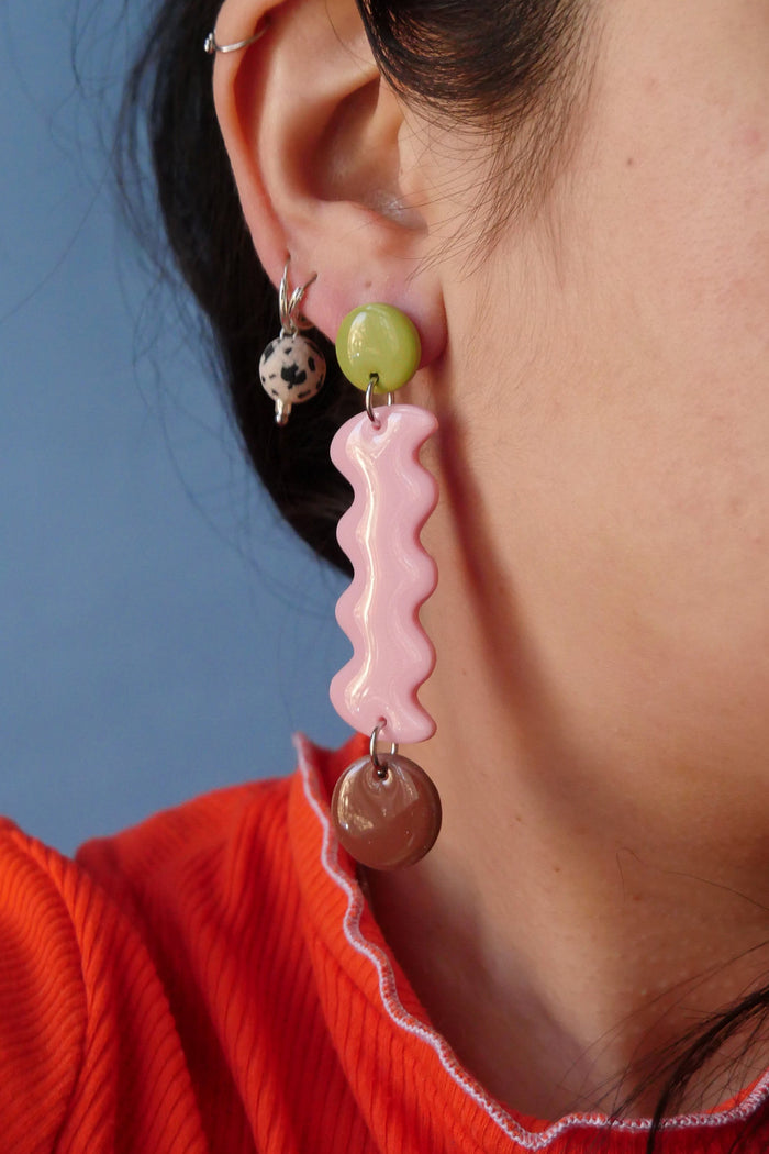CROCODILE AGILE Boucles d'Oreilles Pam - Serpentin Asymétrique