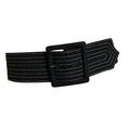 Deep Charcoal Grey Quilted Fabric Belt circa 1980s