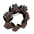 Deep Purple Navette and Pale Violet Rounds Rhinestone Wreath Brooch circa 1960s