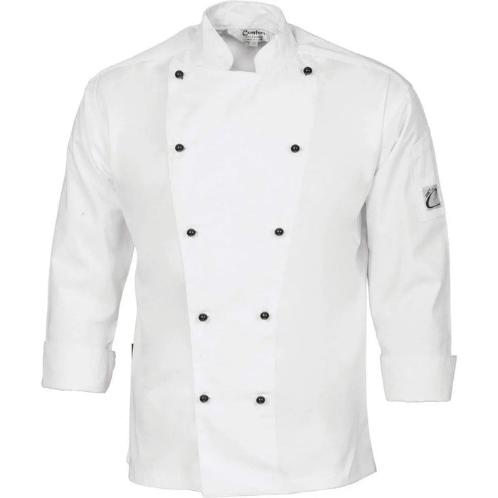 DNC Workwear Hospitality & Chefwear White / XS DNC WORKWEAR Cool-Breeze Cotton Long Sleeve Chef Jacket 1104
