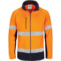 DNC Workwear Work Wear Orange/Navy / M DNC WORKWEAR Hi-Vis 2 Tone Full Zip Fleecy Sweatshirt CSR R/Tape 3726