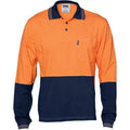 DNC Workwear Work Wear Orange/Navy / XS DNC WORKWEAR Hi-Vis Cool-Breeze Cotton Jersey Long Sleeve Polo Shirt with Underarm Cotton Mesh 3846