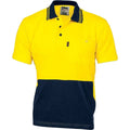 DNC Workwear Work Wear Yellow/Navy / 6XL DNC WORKWEAR Hi-Vis Cool-Breeze Cotton Jersey Short Sleeve Polo Shirt with Underarm Cotton Mesh 3845
