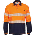DNC Workwear Work Wear Orange/Navy / XS DNC WORKWEAR Hi-Vis Segment Taped Cotton Backed Long Sleeve Polo 3518