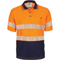 DNC Workwear Work Wear Orange/Navy / XS DNC WORKWEAR Hi-Vis Segment Taped Cotton Backed Short Sleeve Polo 3517