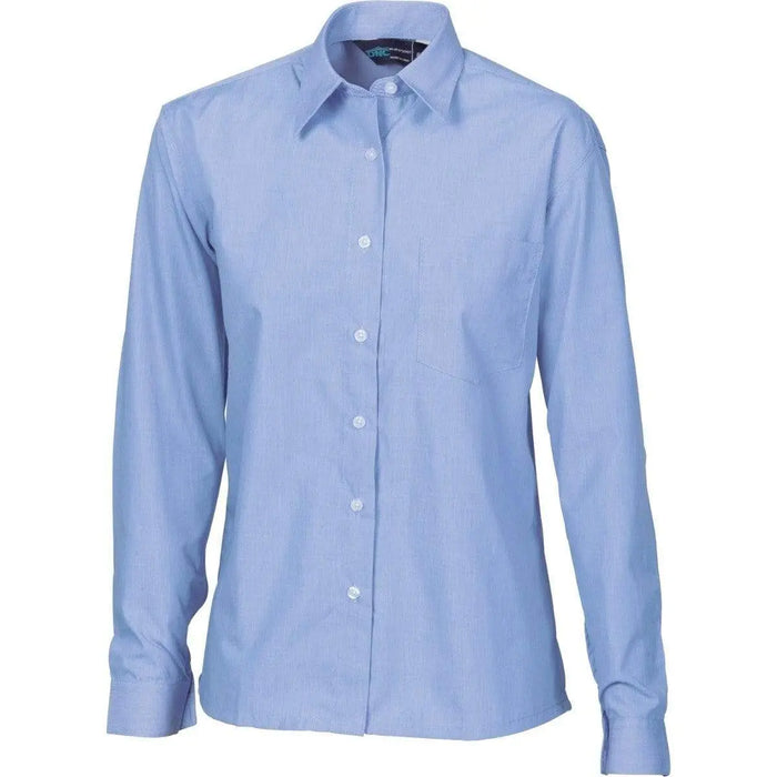 DNC Workwear Corporate Wear Blue Chambray / 6 DNC WORKWEAR Polyester Cotton Long Sleeve Business Shirt 4212