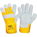 DNC Workwear PPE Yellow/Black / One Size DNC WORKWEAR Yellow Grey  Leather Glove GR25