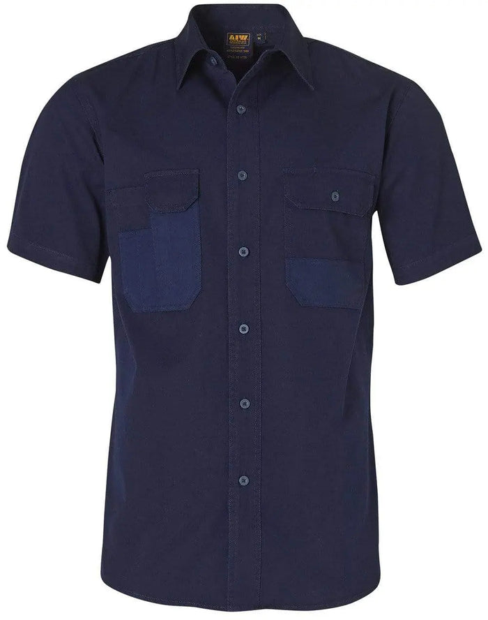 Durable Short Sleeve Work Shirt WT05 Work Wear Australian Industrial Wear S Navy