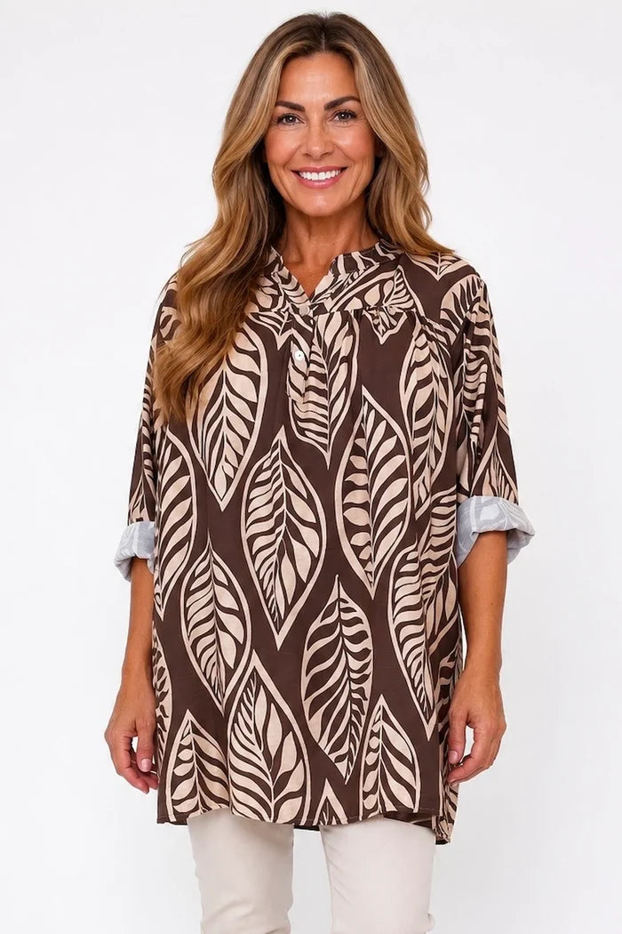 Eleanor Button Shirt - Mocha