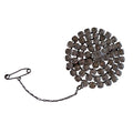 Elegant Clear Rhinestone Round Brooch on Chain with Pin circa 1800s