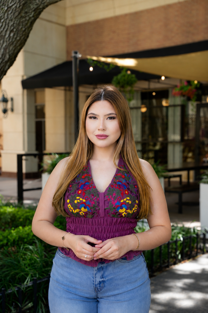 Elisa Mexican Embroidery Halter Top