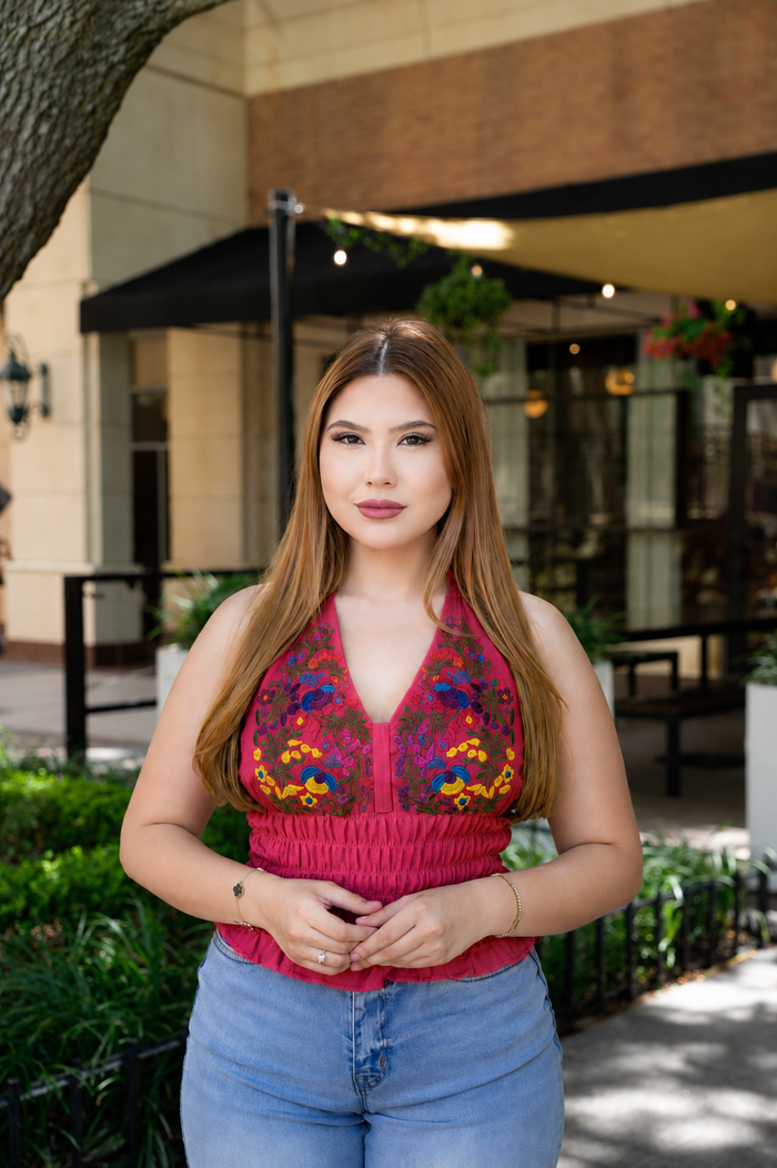 Elisa Mexican Embroidery Halter Top