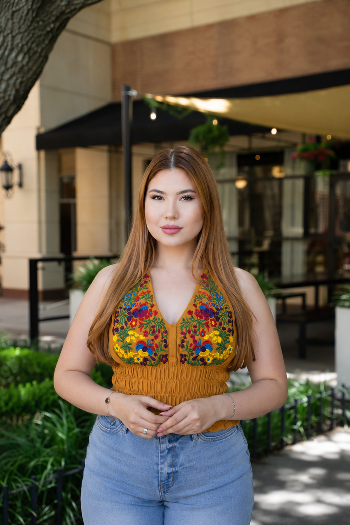 Elisa Mexican Embroidery Halter Top