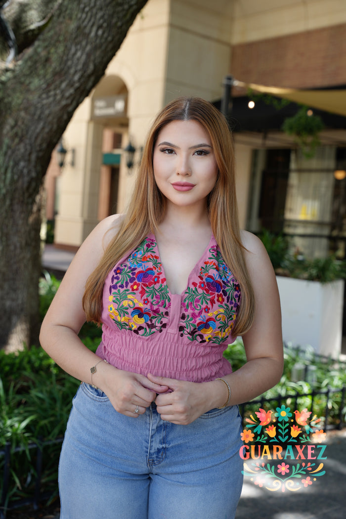 Elisa Mexican Embroidery Halter Top