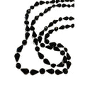 Faceted Black Bead Super Log Necklace 60" circa 1960s