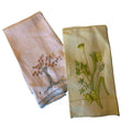 French Knot Flower and Tree Designed Handkerchiefs Lot 2 circa 1940s
