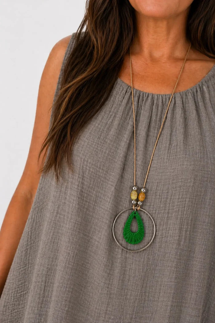 Fully Lined Cotton Italia Necklace Vest - Mocha