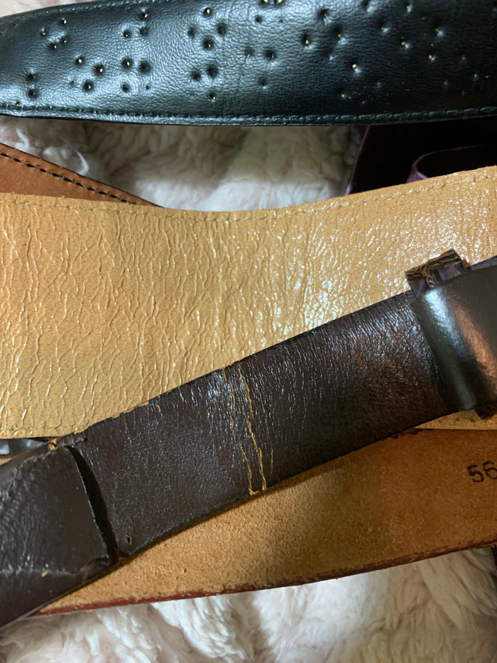 Genuine Alligator Waist Cinching Cognac Brown Belt with Back Closure circa 1950s