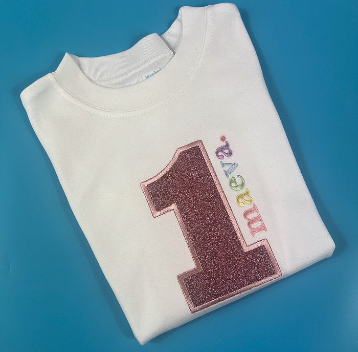 Glitter Number with Name