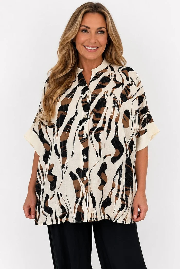 Gold Stitch Everet Button Shirt - Mocha