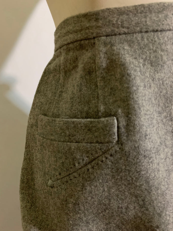 Grey Wool Pencil Skirt circa 1960s