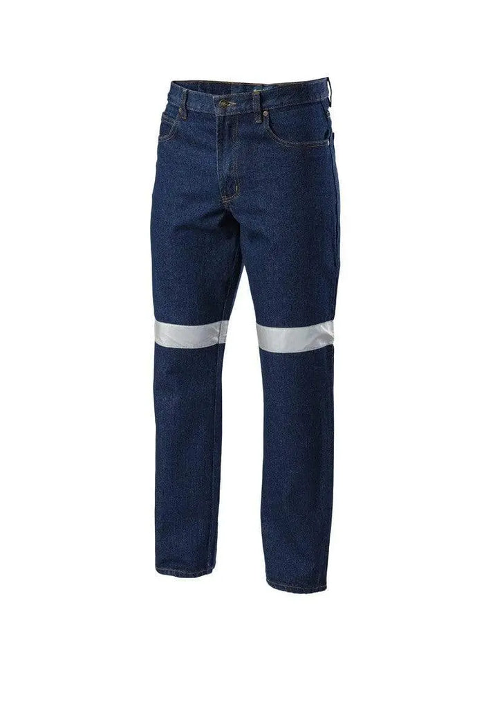 Hard Yakka Enzyme Washed Taped Denim Jean Y03513 Work Wear Hard Yakka Navy (NAV) 74L