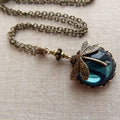 Helena- the Art Nouveau Glass Drop Dragonfly Necklace