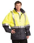Hi-vis Safety Jacket With Mesh Lining & 3m Tapes SW18A Work Wear Australian Industrial Wear 2XS Fluoro Orange/Reflective Silver/Navy,